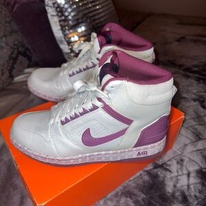Nike Silver and Dark Plum High-Tops